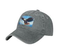 PHAYAH Soaring Eagle Pattern Unisexe Adulte Chapeau de Cowboy Full Coton Bord incurvé Casquette de baseball Sport Denim Chapeau de soleil Noir