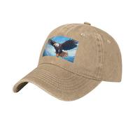 PHAYAH Soaring Eagle Pattern Unisexe Adulte Chapeau de Cowboy Full Coton Bord incurvé Casquette de baseball Sport Denim Chapeau de soleil Noir