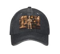PHAYAH Soldier Toys Pattern Unisexe Adulte Chapeau de cowboy Full Coton Bord incurvé Casquette de baseball Sport Denim Chapeau de soleil Noir