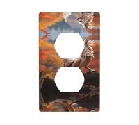 Phayah Strange Beasts Plaque murale pour interrupteur double prise électrique