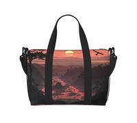Phayah Sunrise in The Valley Sac de sport de voyage pour femme et fille Résistant à l'eau, Noir , Taille unique