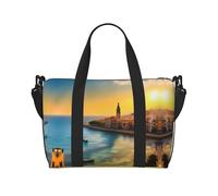 Phayah Sunset In Barcelona Sac de voyage, sac de sport, sac de sport, sac de week-end, sac de nuit pour femme, noir, taille unique, Noir/blanc, One Size
