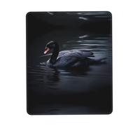 Phayah Tapis de souris à motif de cygne noir flottant - Base en caoutchouc antidérapant - Tapis de souris sans fil pour ordinateur portable, bureau et maison - 7,9 x 24,1 cm