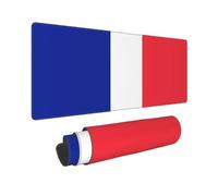 PHAYAH Tapis de souris de jeu avec motif drapeau français XXL XL Grand tapis de souris en caoutchouc antidérapant Bords cousus 80 x 30 cm