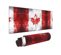 PHAYAH Tapis de souris de jeu rétro motif drapeau du Canada XXL XL Grand tapis de souris antidérapant en caoutchouc bords cousus 80 x 30 cm