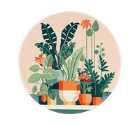 PHAYAH Tapis de souris de jeu rond avec bords cousus, motif de petites plantes vertes, 20 x 20 cm, pliable, tapis de souris pour ordinateur portable