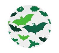 PHAYAH Tapis de souris rond à motif de chauves-souris vertes pour bureau, souris sans fil, ordinateur portable, ordinateur de jeu, voyage, travail, fournitures de bureau, 7,9 x 20,1 cm