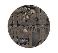 PHAYAH Tapis de souris rond à motif d'engrenages mécaniques steampunk pour bureau sans fil, ordinateur portable, ordinateur de jeu, voyage, travail, fournitures de bureau 20 x 20 cm