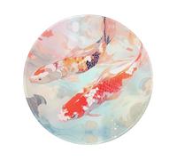 PHAYAH Tapis de souris rond géant à motif Koi pour bureau sans fil, ordinateur portable, ordinateur de jeu, voyage, travail, fournitures de bureau - 7,9 x 20,1 cm