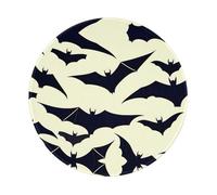 PHAYAH Tapis de souris rond noir motif colonie de chauve-souris pour bureau, souris sans fil, ordinateur portable, ordinateur de jeu, voyage, travail, fournitures de bureau 7,9 x 20,1 cm