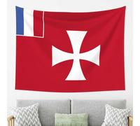 PHAYAH Tapisserie Drapeau des îles Wallis et Futuna - Décoration murale à suspendre pour chambre à coucher, salon, dortoir, 203,2 x 129,5 cm