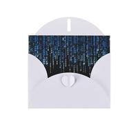 PHAYAH The Blue Binary Pattern Cartes de vœux vierges avec enveloppes 10,2 x 15,2 cm Cartes de remerciement pour Noël, vacances, anniversaire, remise de diplôme, anniversaire de mariage Blanc