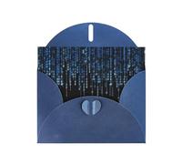 PHAYAH The Blue Binary Pattern Cartes de vœux vierges avec enveloppes 10,2 x 15,2 cm Cartes de remerciement pour Noël, vacances, anniversaire, remise de diplôme, anniversaire de mariage Bleu