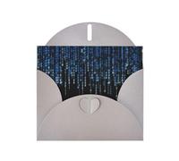 PHAYAH The Blue Binary Pattern Cartes de vœux vierges avec enveloppes 10,2 x 15,2 cm Cartes de remerciement pour Noël, vacances, anniversaire, remise de diplôme, anniversaire de mariage Gris