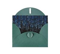 PHAYAH The Blue Binary Pattern Cartes de vœux vierges avec enveloppes 10,2 x 15,2 cm Cartes de remerciement pour Noël, vacances, anniversaire, remise de diplôme, anniversaire de mariage Vert foncé