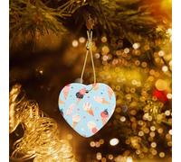 Phayah The Cone of Ice-Cream Cone Pattern Hristmas Ceramic Heart Pendant Christmas Tree Ornaments Home for Gatherings Decoration