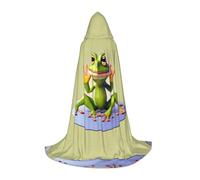 PHAYAH The Funny Frog Doing Yoga Pattern Halloween Sorcière Sorcière Robe à capuche Cape de Noël Sweat à capuche Cosplay Mascarade Party Dress Cadeau Costume L