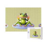 Phayah The Funny Frog Doing Yoga Pattern Puzzle Unique Puzzle Wall Art Art pour Décoration de la Maison 300 Pcs