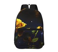 PHAYAH Tiger At Rest Sac à dos 43,2 cm 18 l Grande capacité Bretelles réglables Sac simple pour tout le monde, Roses jaunes Nuit étoilée, taille unique