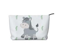 PHAYAH Trousse de toilette portable à motif d'agneau mignon de grande capacité en velours côtelé avec fermeture éclair, Âne souriant, Taille unique