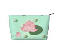 PHAYAH Trousse de toilette portable à motif d'agneau mignon de grande capacité en velours côtelé avec fermeture éclair, Fleurs de lotus en attente de floraison, Taille unique