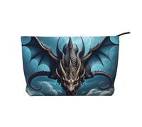 PHAYAH Trousse de toilette ronde à motifs de palette de couleurs - Portable - Grande capacité - En velours côtelé - Fermeture éclair - Trousse de toilette - Sac de voyage, Dragon volant., Taille