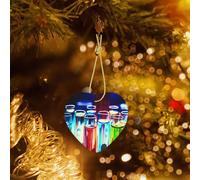 Phayah Tube à essai chimique en céramique en forme de cœur pour sapin de Noël, décoration de Nouvel An, souvenirs de maison, pour rassemblements, arbre de Noël à suspendre