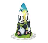 PHAYAH Two Happy Pandas Cape à capuche pour adulte avec motif pandas, costume d'Halloween pour femme et homme, costume de cosplay, noir, taille M