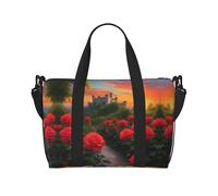 Phayah Un beau sac de voyage en forme de château, sac de sport, sac de sport, sac de week-end pour femme, noir, taille unique, Noir/blanc, One Size