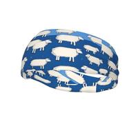 Phayah Un flocage de coton motif mouton bandeau de sport anti-humidité pour homme femme course cyclisme yoga fitness entraînement