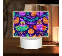 PHAYAH Veilleuse décorative rectangulaire en forme de pingouin avec prise USB et 3 modes d'éclairage réglables pour chambre à coucher, salon, café