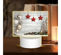 PHAYAH Veilleuse en acrylique motif sapin de Noël et cloches avec port USB, interrupteur tactile, cadeau d'anniversaire, de Thanksgiving pour la famille et les amis