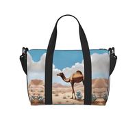 Phayah Walking Camel Sac de voyage, sac de sport, sac de sport, sac de week-end à bandoulière pour femme, noir, taille unique, Noir/blanc, One Size