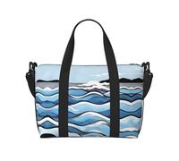 Phayah Waves Lapping At The Rocks Sac de voyage, sac de sport, sac de sport, sac de nuit pour femme, noir, taille unique, Noir/blanc, One Size