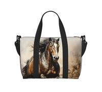 Phayah Western Horse Sac de voyage pour femme et fille Résistant à l'eau Noir Taille unique, Noir/blanc, One Size