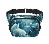 Phayah White Fox Sac banane pour homme et femme avec sangle réglable pour l'extérieur, l'entraînement, les voyages, la course à pied, la randonnée, le cyclisme