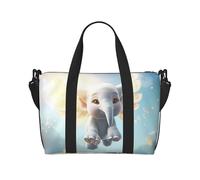 Phayah Winged Elephant Sac de voyage fourre-tout pour femme et fille Résistant à l'eau Noir Taille unique, Noir/blanc, One Size