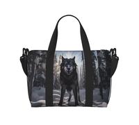 Phayah Wolf In Snow Sac de voyage pour femme et fille Résistant à l'eau Noir Taille unique, Noir/blanc, One Size