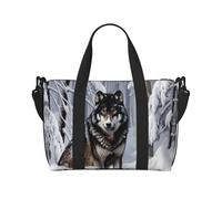 Phayah Wolf In The Snow Sac de voyage pour femme et fille Résistant à l'eau Noir Taille unique, Noir/blanc, One Size