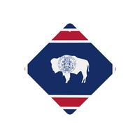 Phayah Wyoming State Flag Pattern Lavender Scent Car Aroma Square Hanging Fragrance Tablet Car Interior Fragrance Freshener 4p