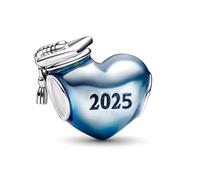 PHCLASY Chapeau de graduation Blue Heart Diplôme Charms Pendentif Breloque Compatible Pour Bracelets 2025 Graduation Cadeaux Pour les Femmes