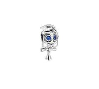 PHCLASY Diplômé Hibou Sage Charms La Chouette de Argent Pendentif Breloque Compatible pour Européen Bracelets，Graduation Season Cadeaux pour les femmes