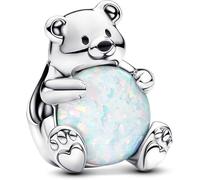 PHCLASY Ours Polaires Charme Femmes Famille les Pearl Charm Compatible pour Européen Bracelets