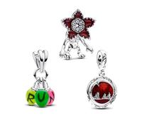 PHCLASY Strange 3 pièces Charme Noël Bead Compatible Pour Européen Bracelets et Colliers Christmas Charms et Perles Pour Femme