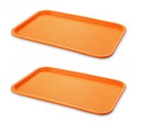 PHCOMRICH Lot de 2 Plateau Multi-usages antidérapants en polypropylène de qualité Alimentaire 35 x 27 cm Jaune