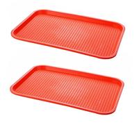 PHCOMRICH Lot de 2 Plateau Multi-usages antidérapants en polypropylène de qualité Alimentaire Orange 35 x 27 cm