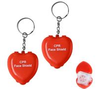 PHCOZY 2 Pcs Kit d'urgence Porte-clésMasque de Protection Faciale CPR, Masque de Poche de Réanimation Cardiopulmonaire avec Valve à Sens Unique, Barrières Respiratoires CPR Portables Bouclier Facial