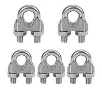 PHCOZY 5 Pcs M4 Serre Câbles Attaches pour Câbles Métalliques Acier Inoxydable Clip Boulons en U de Câble pour Connecter la Corde à Linge de la Visière