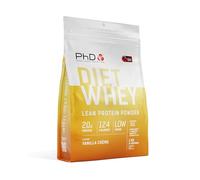 PhD Diet Whey, Crème Vanille, 1kg | Riche en Protéines, Pauvre en Sucre, CLA, L-Carnitine, Thé Vert, 20g par Portion