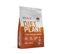 PhD Nutrition Diet Plant Poudre de protéines vegan 1kg Caramel salé, Poudre de protéine High Protein avec 20g de protéines par portion, Avec CLA et L-Carnitine